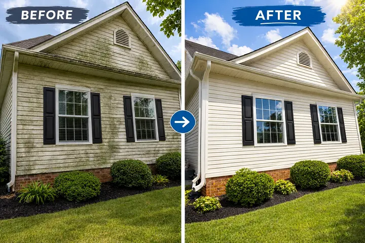 exterior washing before and after